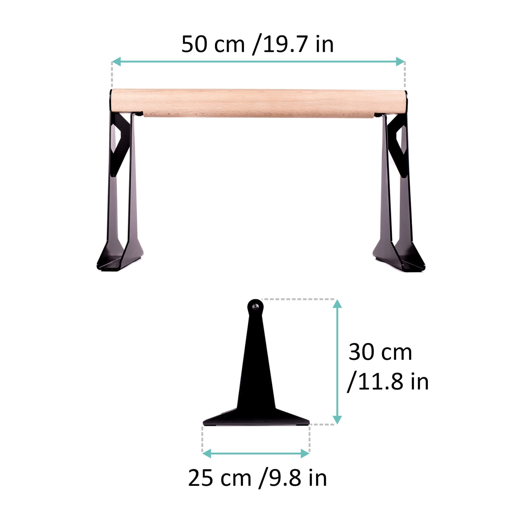 Parallettes En Bois De Grande Qualité Avec Poignée En Bois Ergonomique Et Pied En Métal, Basse Ou Moyenne