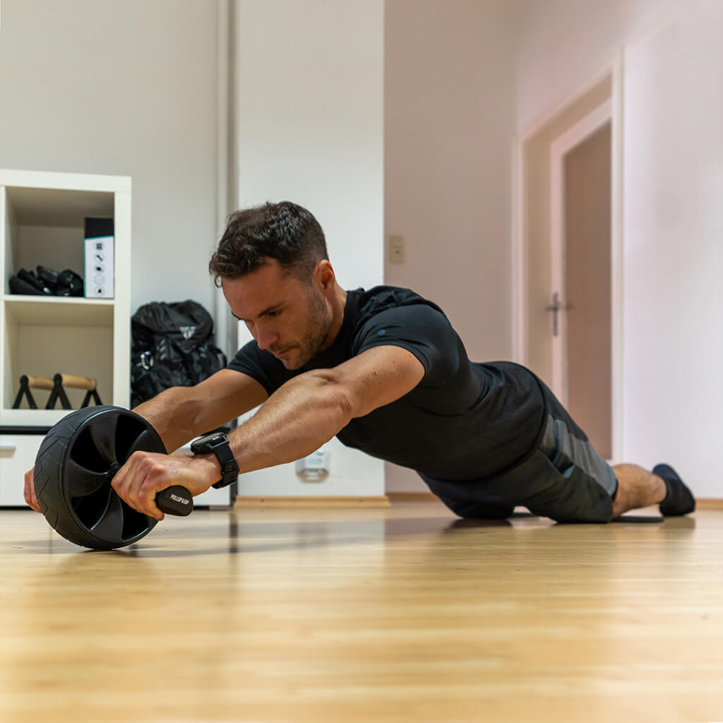 Roue Abdominale avec Genouillères Antidérapantes pour l'Entraînement de la Ceinture Abdominale