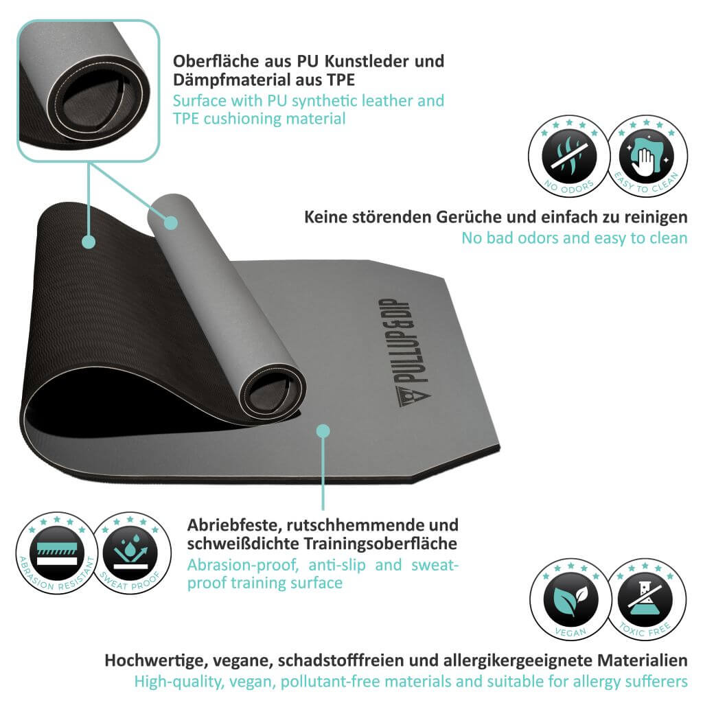 Tapis De Sport Á deux couches, Sans Polluant, Résistant Á L'abrasion, Antidérapant.