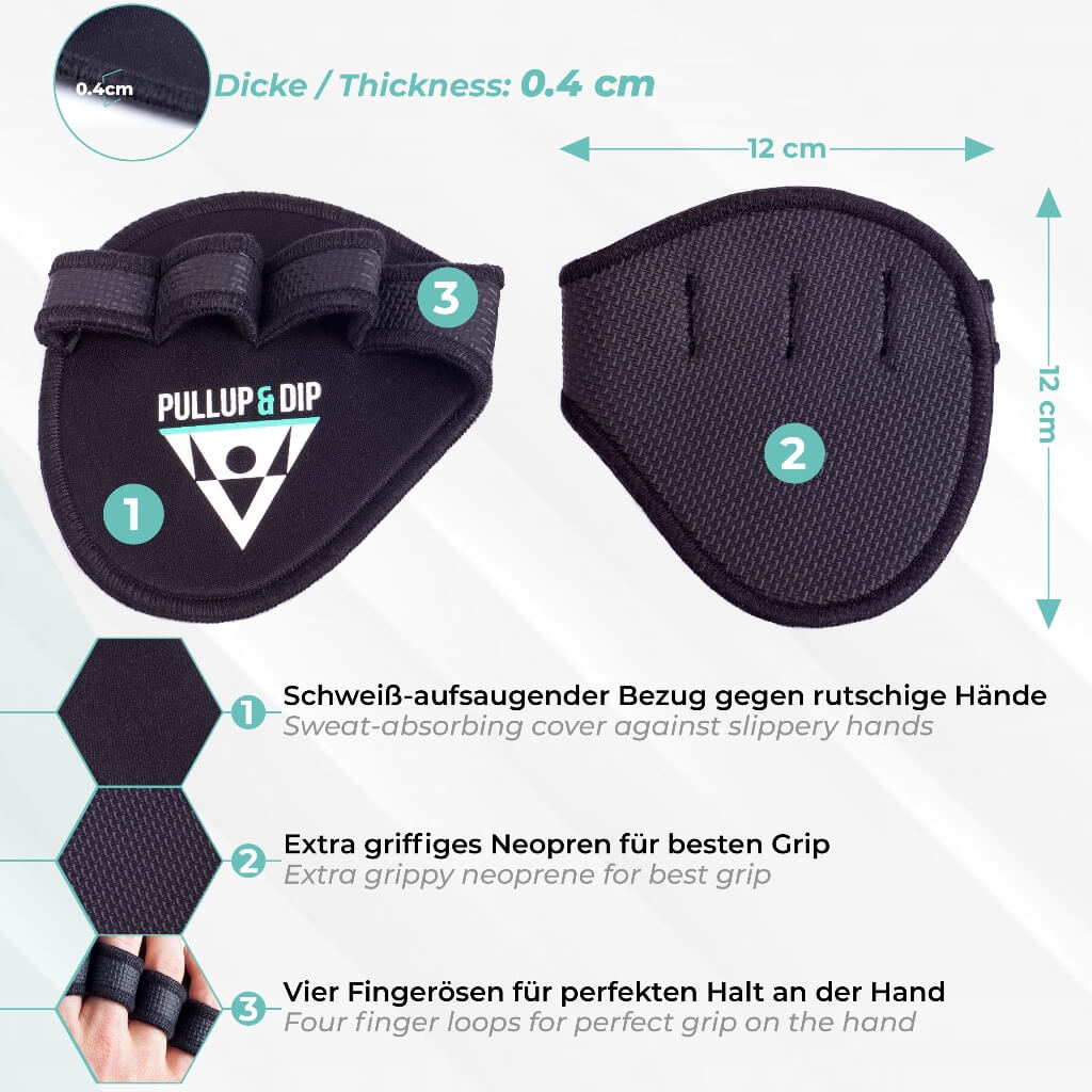 Fitness Grip Pads / Rembourrages Neoprene Pour Musculation, Traction, et Entraînement de Fitness
