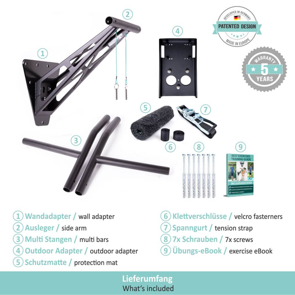 Barre de Dip et Traction Pour Intérieur et Extérieur, Gym Portable Pour Plus de 35 Exercices