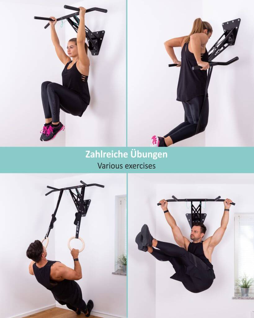 Barre de Dip et Traction Pour Intérieur et Extérieur, Gym Portable Pour Plus de 35 Exercices
