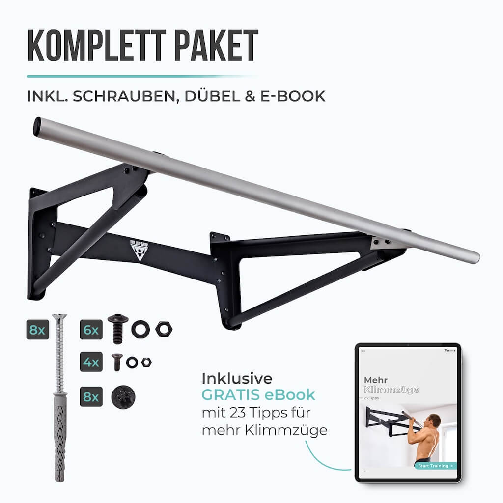 Muscle-Up Bar, Barre de Traction avec Distance Supplémentaire au Mur