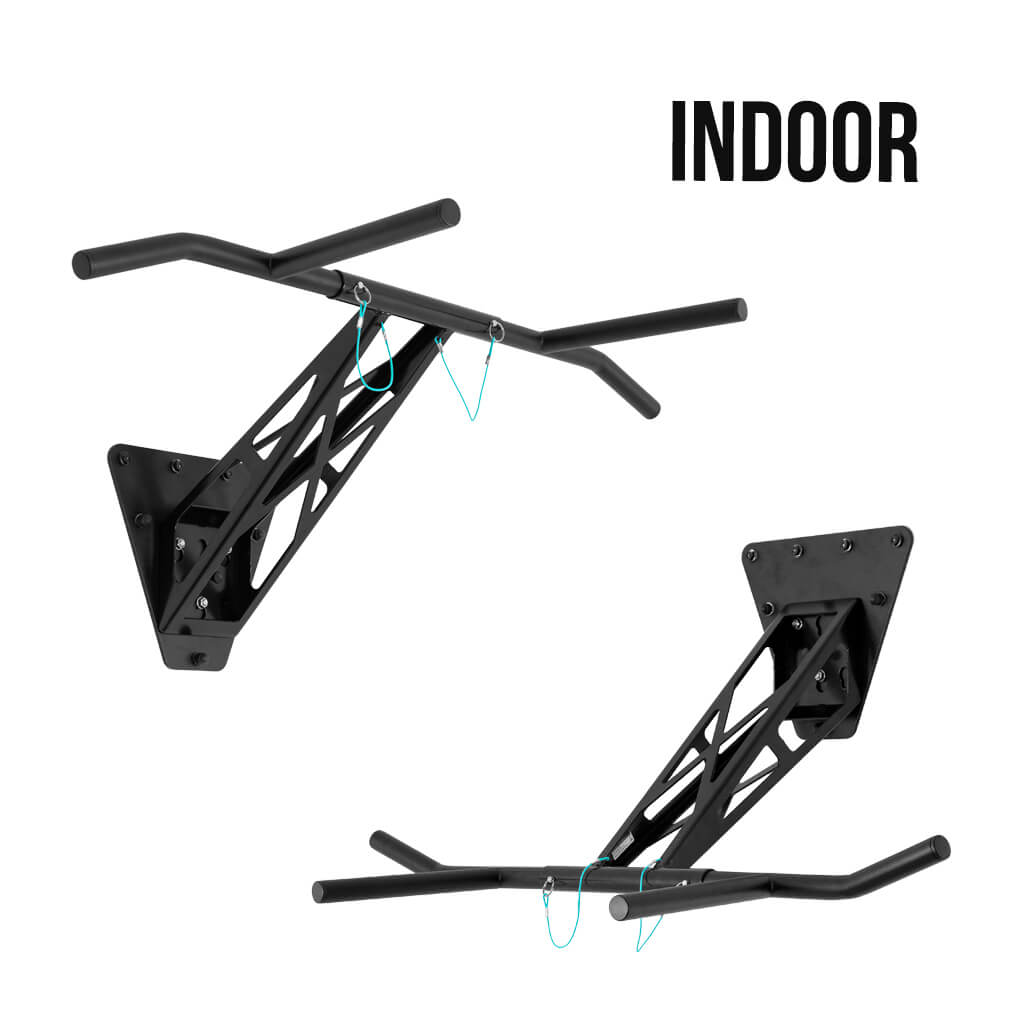 Barre de traction et dip pour montage mural sur mur intérieur et extérieur, unique au monde