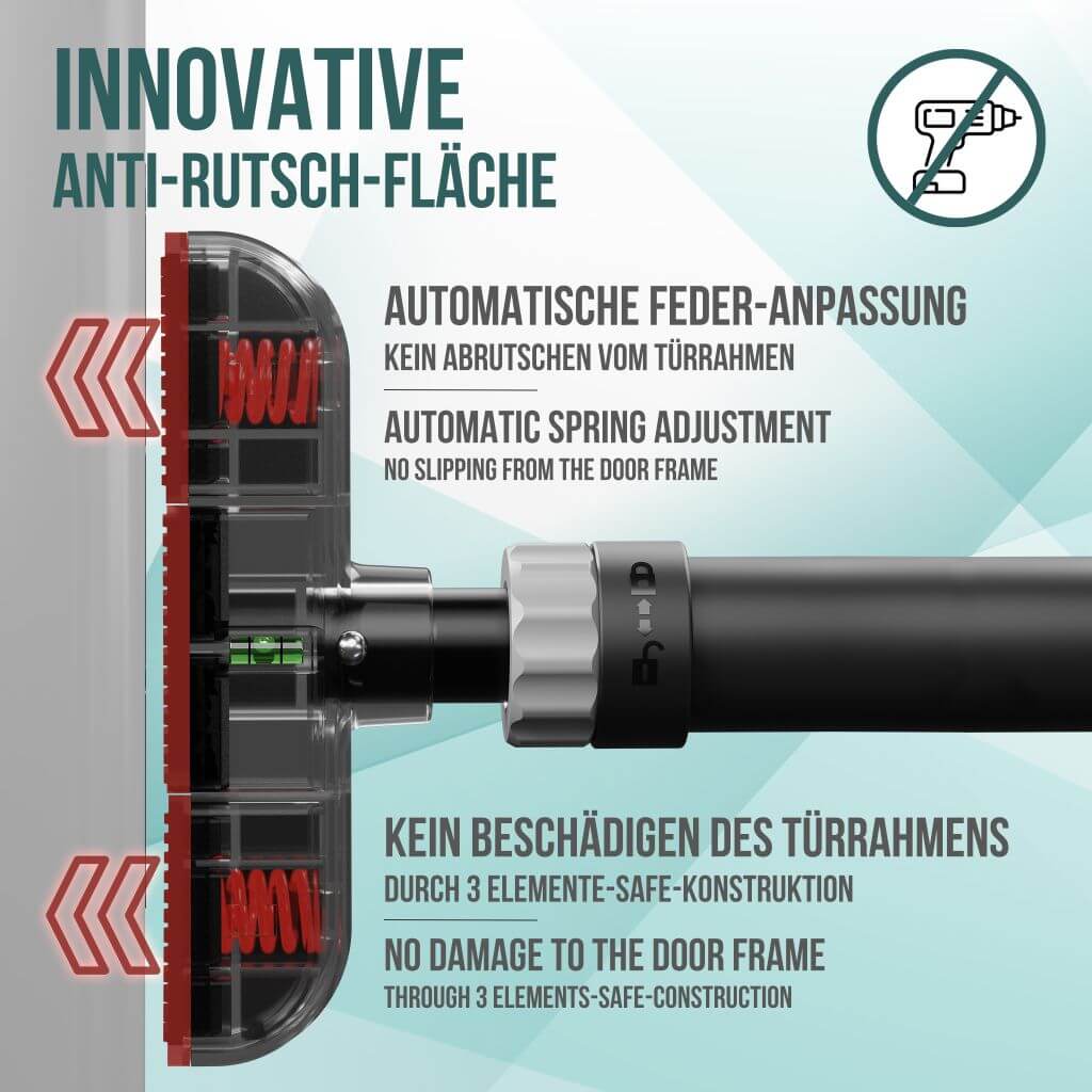 Barre de Traction Télescopique Pour Porte Sans Vis