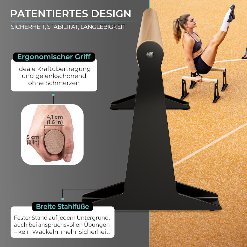 Set de Calisthenics Intermediate - Parallettes (medium),Anneaux Gymnastique, Magnésium Liquide, Bandes de Résistance