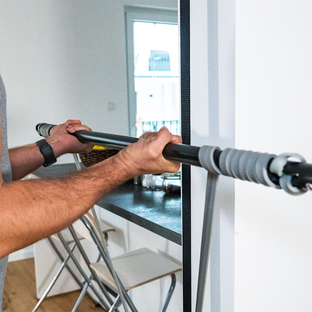 Barre elastique musculation à combiner avec les bandes de résistance et le FREESIXD, 3 parties