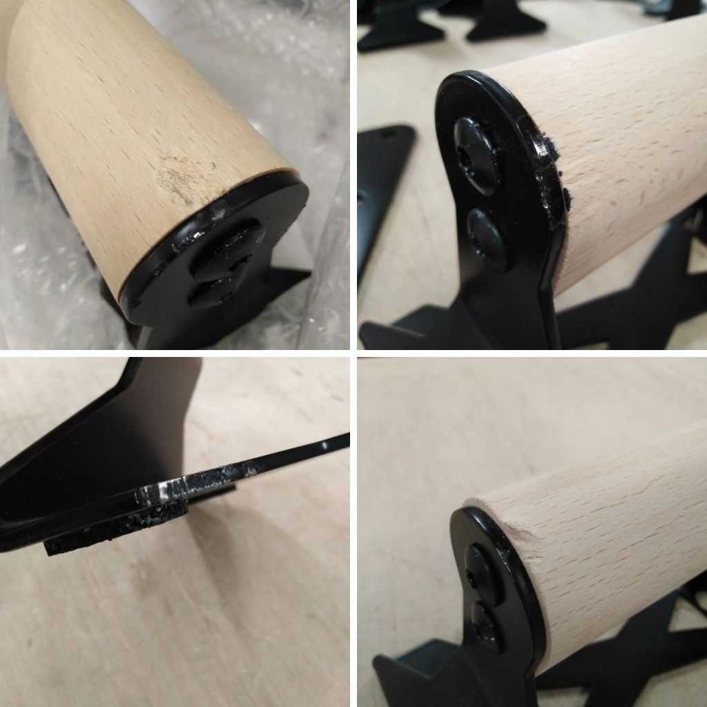 [Produits de 2e choix] Barres Pour Pompes Avec Poignées En Bois Ergonomiques