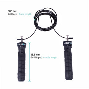 Corde à sauter avec roulement à billes professionnel et poignées antidérapantes - longueur de corde réglable