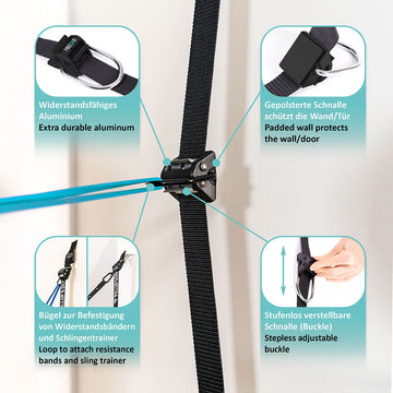 FREESIXD Sangles De Suspension – Kit D’entraînement Portable 760g, Ancrage De Porte Inclus – 50+ Exercices Complet, Pour Maison Ou Extérieur