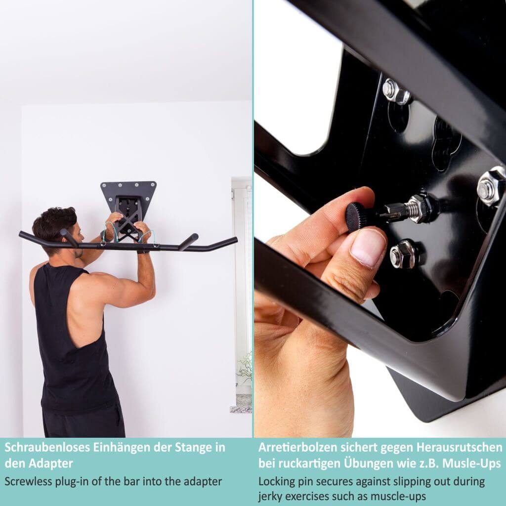 [Produits de 2e choix] Barre De Traction et Dip Pour Montage Mural Sur Mur Intérieur Et Extérieur