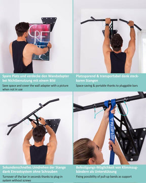 [Produits de 2e choix] Barre De Traction et Dip Pour Montage Mural Sur Mur Intérieur Et Extérieur
