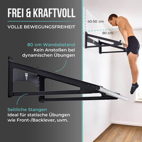 Muscle-Up Bar, Barre de Traction avec Distance Supplémentaire au Mur