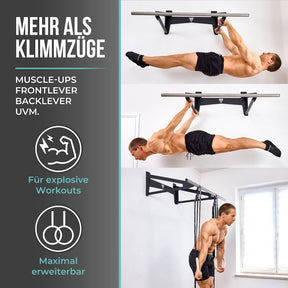 Muscle-Up Bar, Barre de Traction avec Distance Supplémentaire au Mur