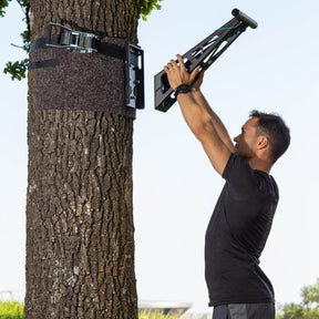 Matelas de protection et sangle de tension pour installation de la barre de traction sur un arbre/poteau