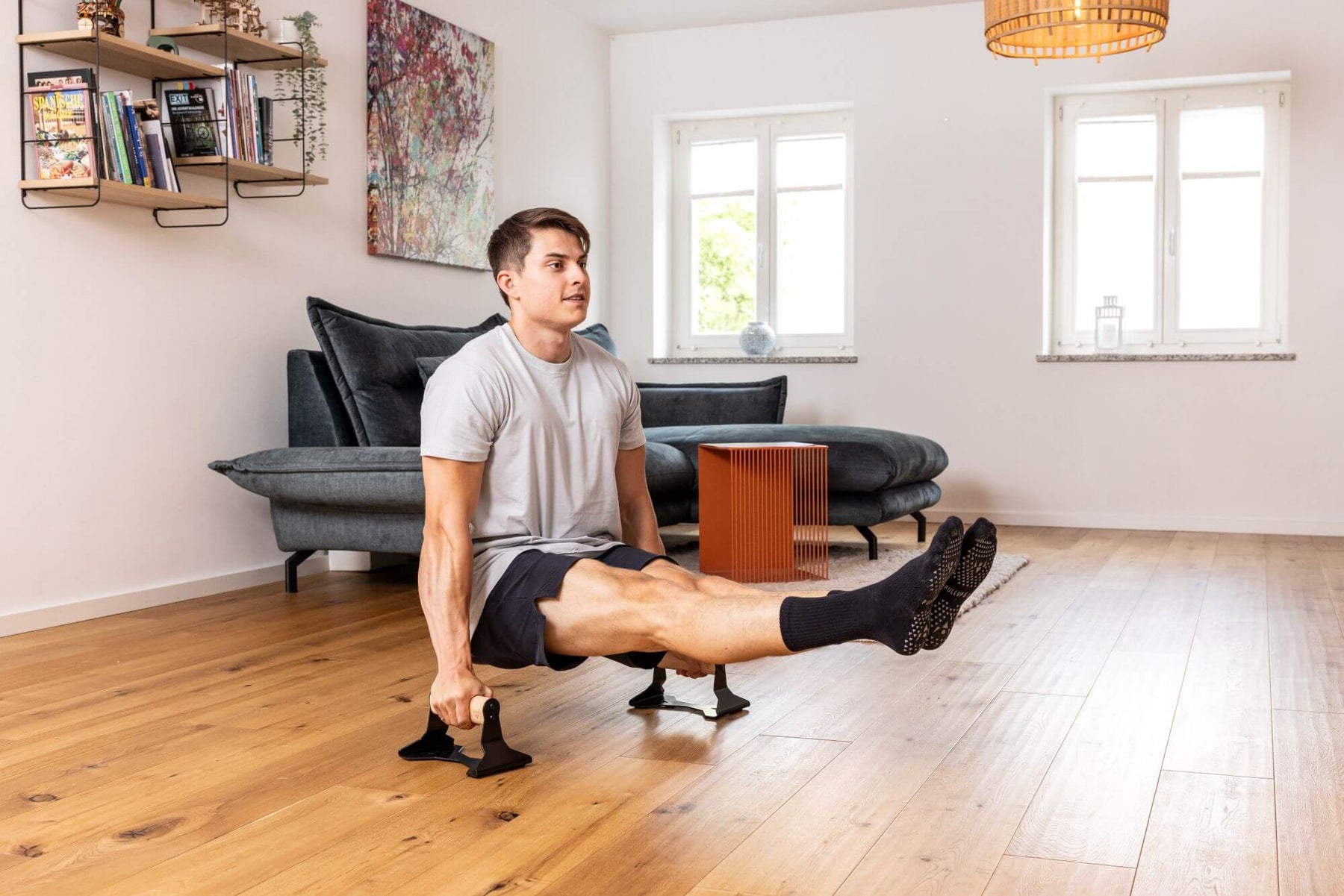 Parallettes En Bois Pour Pompes Et Handstand – Poignées Ergonomiques Extra Larges, Antidérapantes, Avec Guide D’exercices