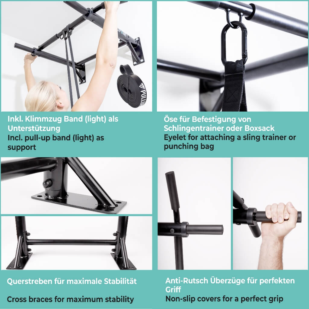 [Produits de 2e choix] Barre de Traction Murale Avec Bande de Traction
