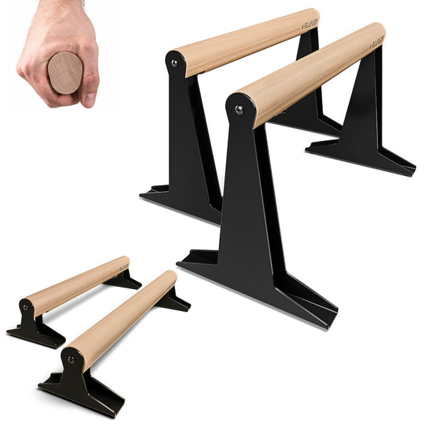 [Produits de 2e choix] Parallettes En Bois Avec Poignée Ergonomique
