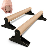 Parallettes En Bois De Grande Qualité Avec Poignée En Bois Ergonomique Et Pied En Métal, Basse Ou Moyenne