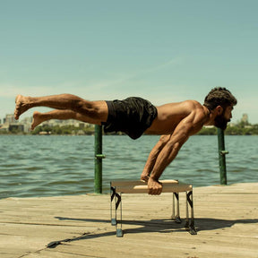 Parallettes En Bois De Grande Qualité Avec Poignée En Bois Ergonomique Et Pied En Métal, Basse Ou Moyenne