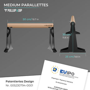 Set de Calisthenics Intermediate - Parallettes (medium),Anneaux Gymnastique, Magnésium Liquide, Bandes de Résistance