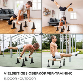 Set de Calisthenics Intermediate - Parallettes (medium),Anneaux Gymnastique, Magnésium Liquide, Bandes de Résistance