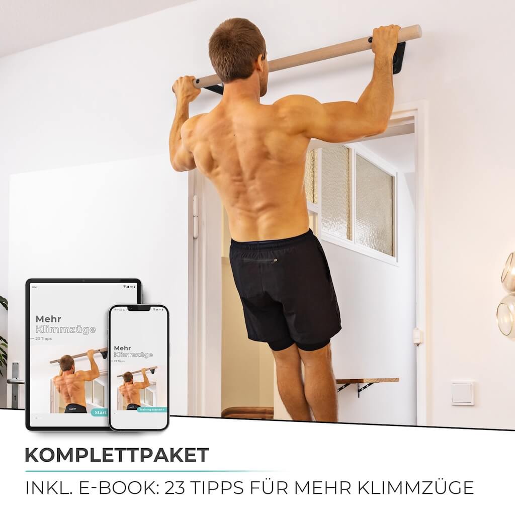 Barre de traction en bois pour montage mural sur cadre de porte