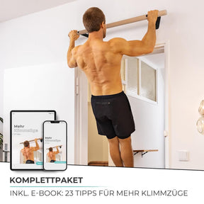 Barre de traction en bois pour montage mural sur cadre de porte